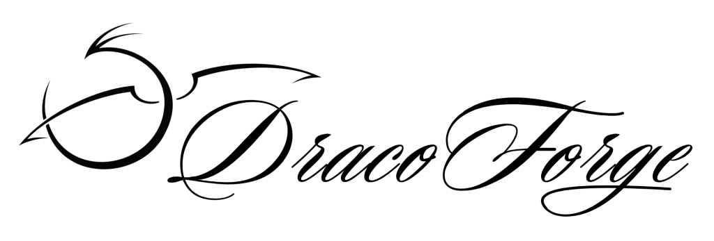 logo Dracoforge complet noir sur fond transparent