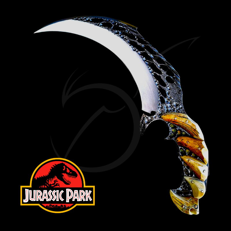 Karambit couteau griffe ajouré artisanal Primal inspiration Jurassic Park Dracoforge