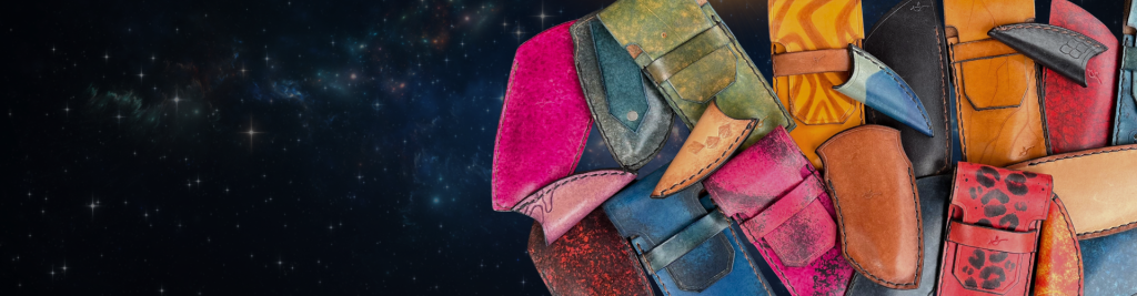 étuis de couteaux artisanaux sur mesure en cuir véritable par Dracoforge