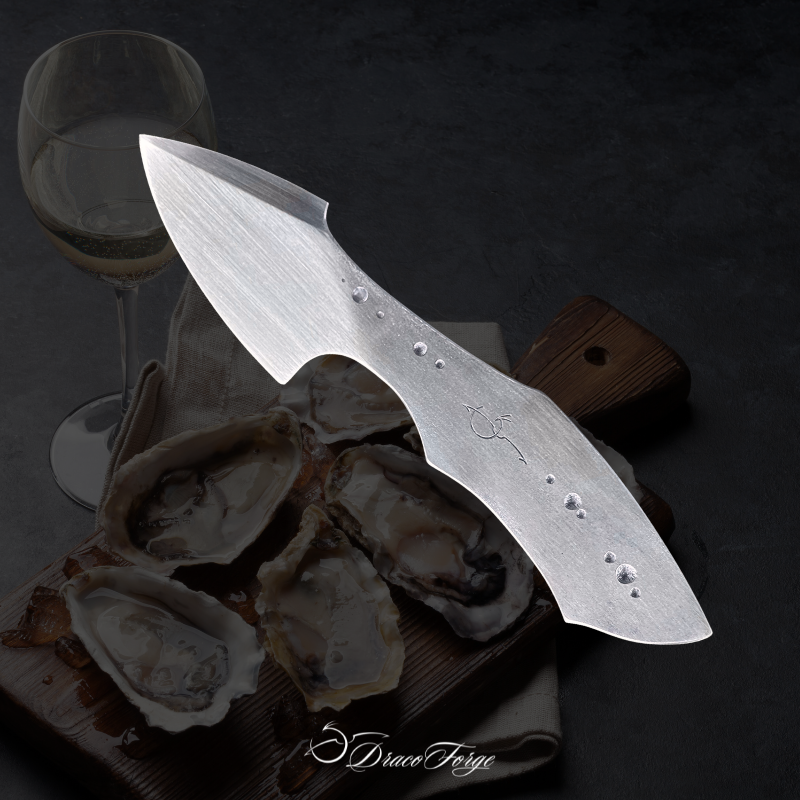 Couteau à huitres inox artisanal design ergonomique Dracoforge
